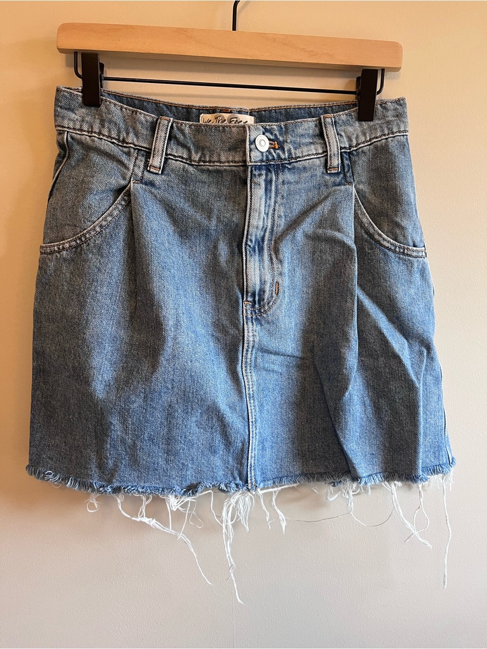 We the Free Casual Light Blue Denim Mini Skirt